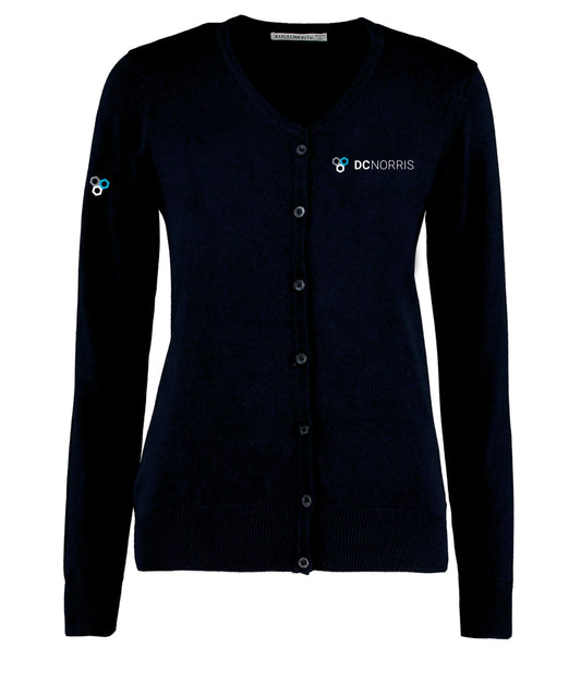 KK354 Navy Arundel V-Neck Cardigan with embroidery