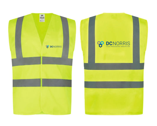 UC801 Yellow  Hi Vis Vest with print